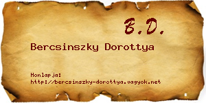 Bercsinszky Dorottya névjegykártya